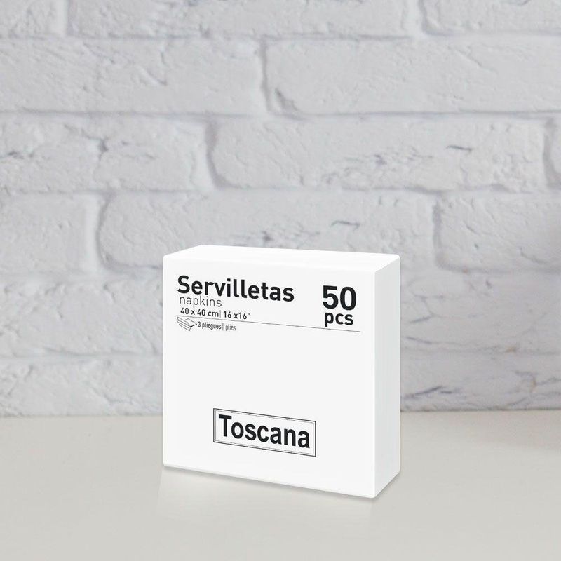 Set 50 Servilletas White - Toscana