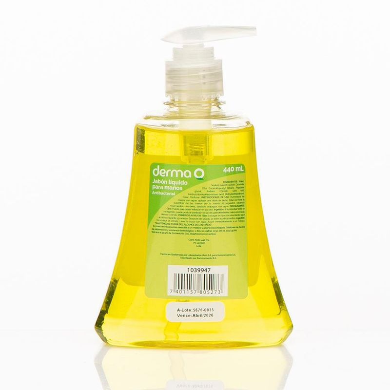 Jabón Líquido Para Manos 440 Ml Pera Tropical - Derma-Q - Cemaco