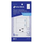 Interruptor Sencillo + Tomacorriente Blanco 3 Módulos 1 Pza - Volteck