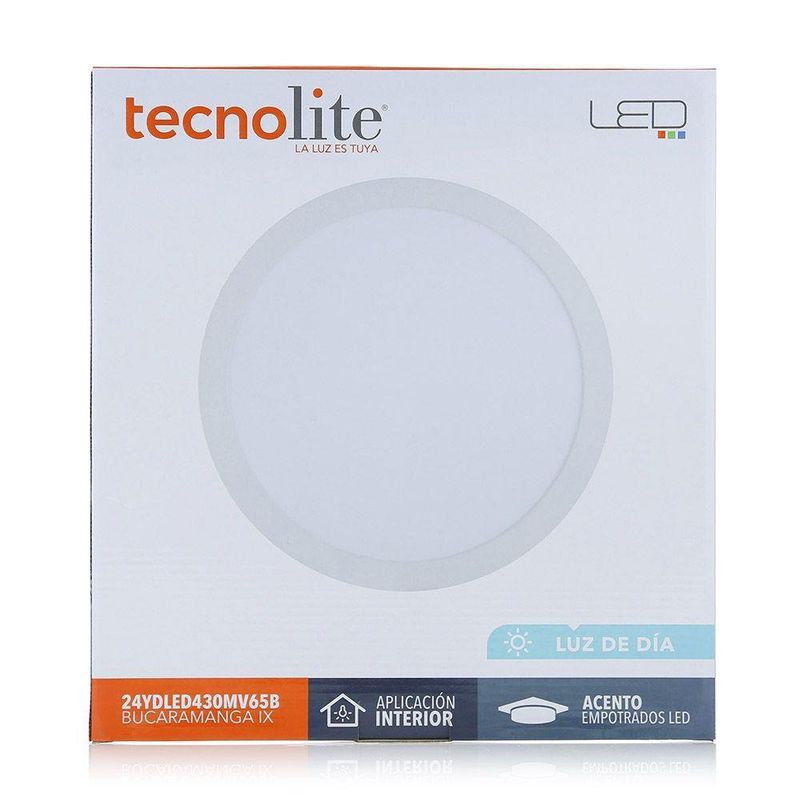 Lámpara Led Empotrable Redonda Luz De Día - Tecnolite