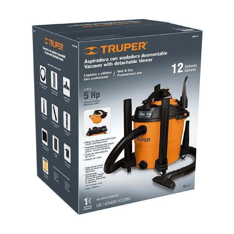 Aspiradora De Contenedor 12 Gal 5 Hp - Truper