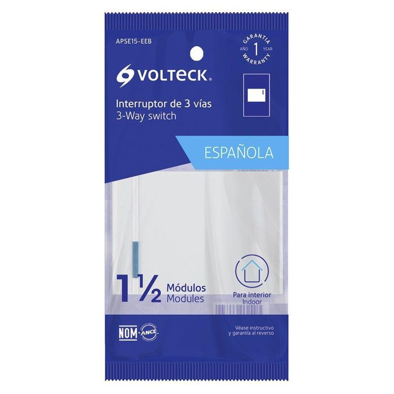 Interruptor Sencillo 3 Vías Blanco 1 Pza - Volteck