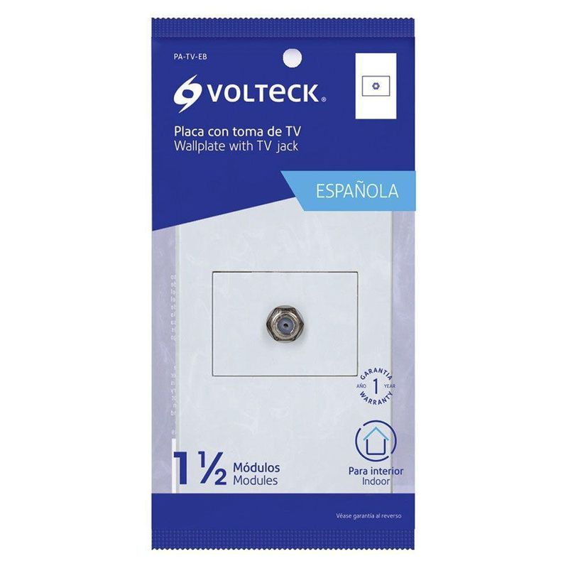 Tomacorriente Coaxial Completo Blanco - Volteck