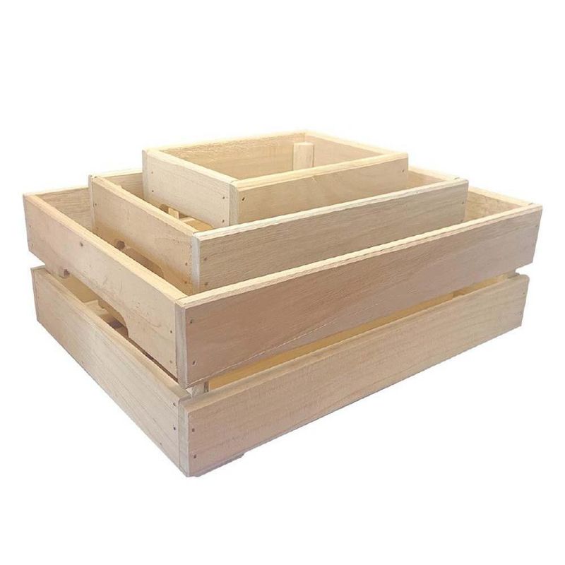 Set De 3 Cajas De Madera - Modular