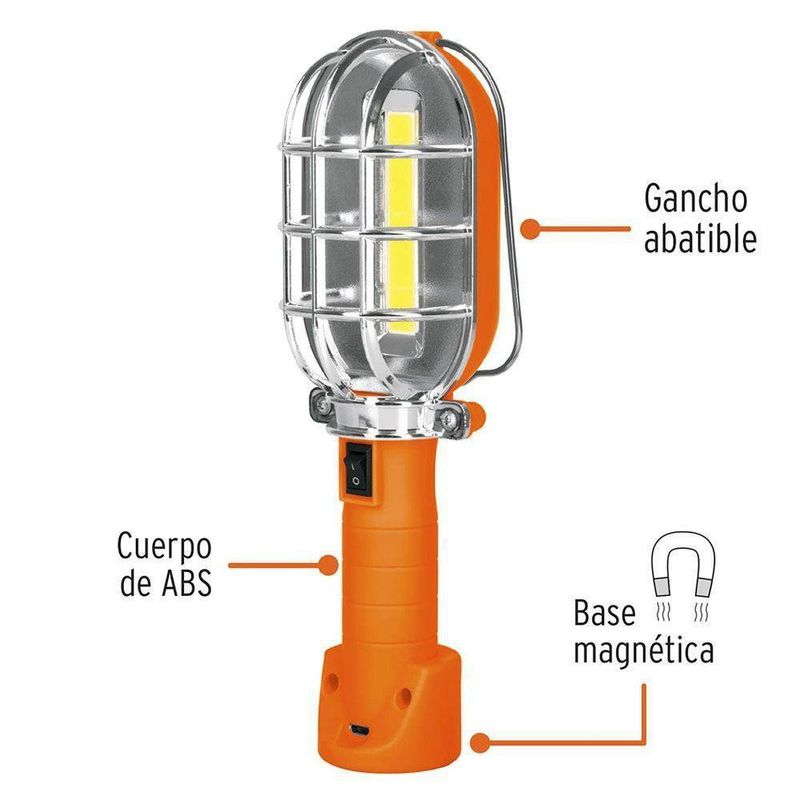 Lámpara De Taller Recargable Led 280 Lm - Truper