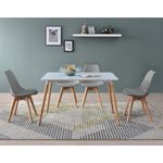 Comedor Rectangular Blanco y Gris 5 Pzas - Z