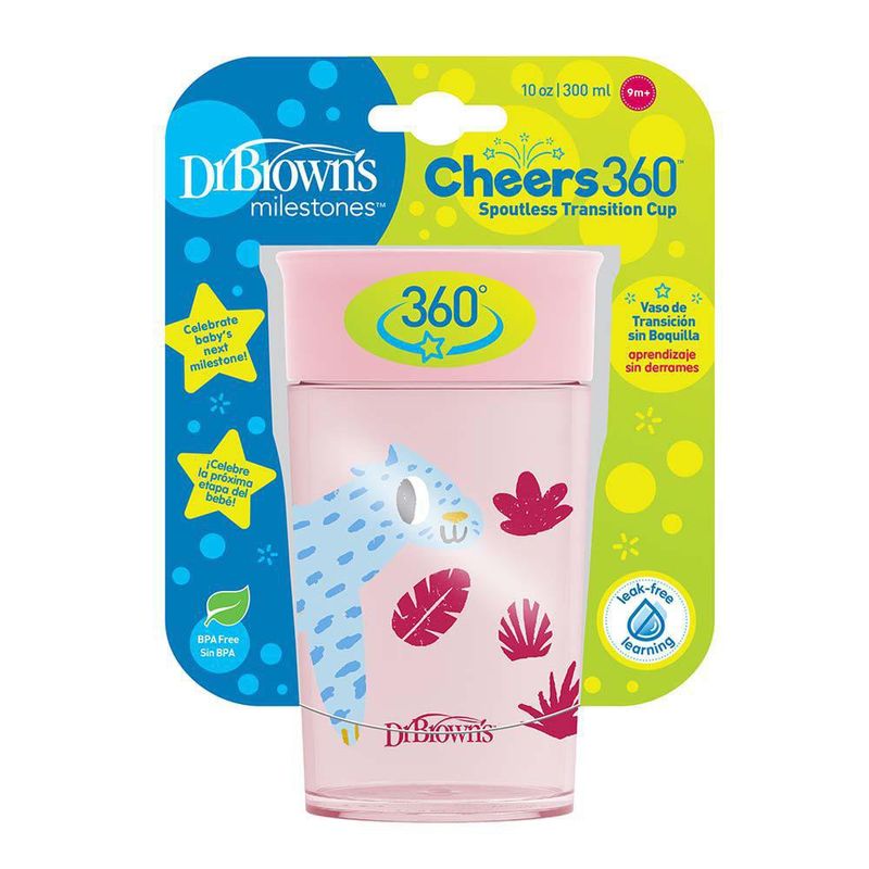 Vaso Cheers 360 Rosa 360 Ml - Dr. Browns