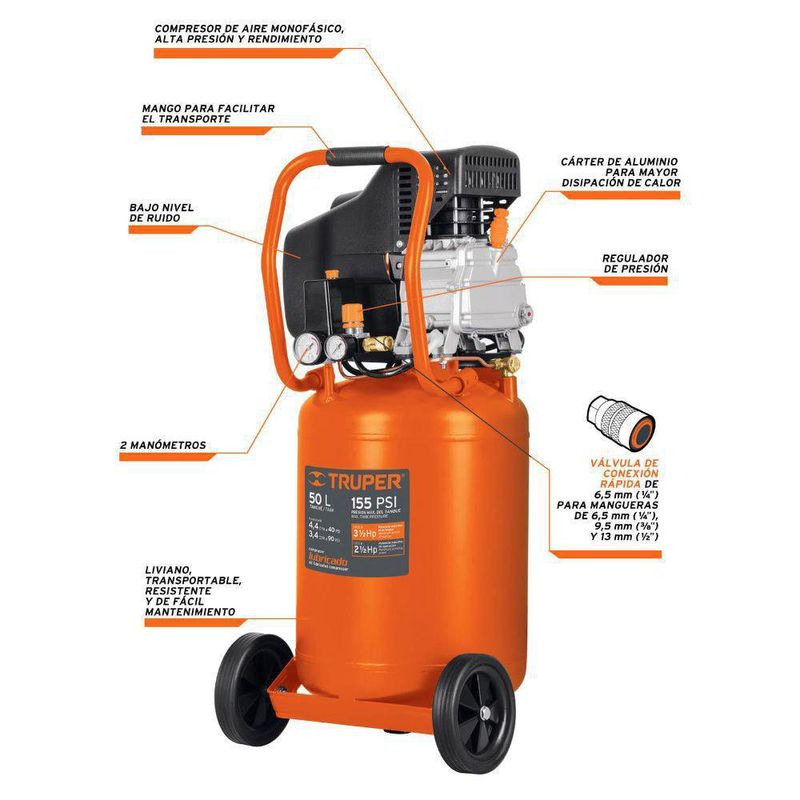 Compresor Vertical 50 L - Truper