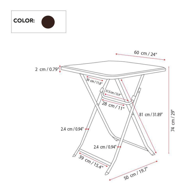 Mesa Plegable Tipo Ratán Café de Exterior Z