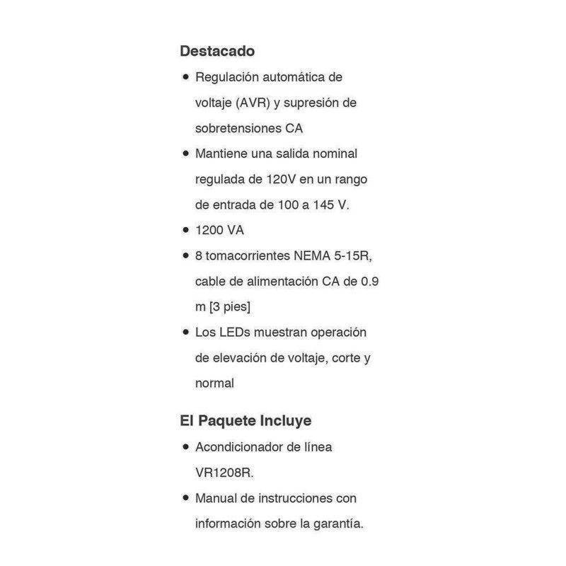 Regulador De Voltaje De 500 Watts 8 Entradas Cdp - Tripp Lite