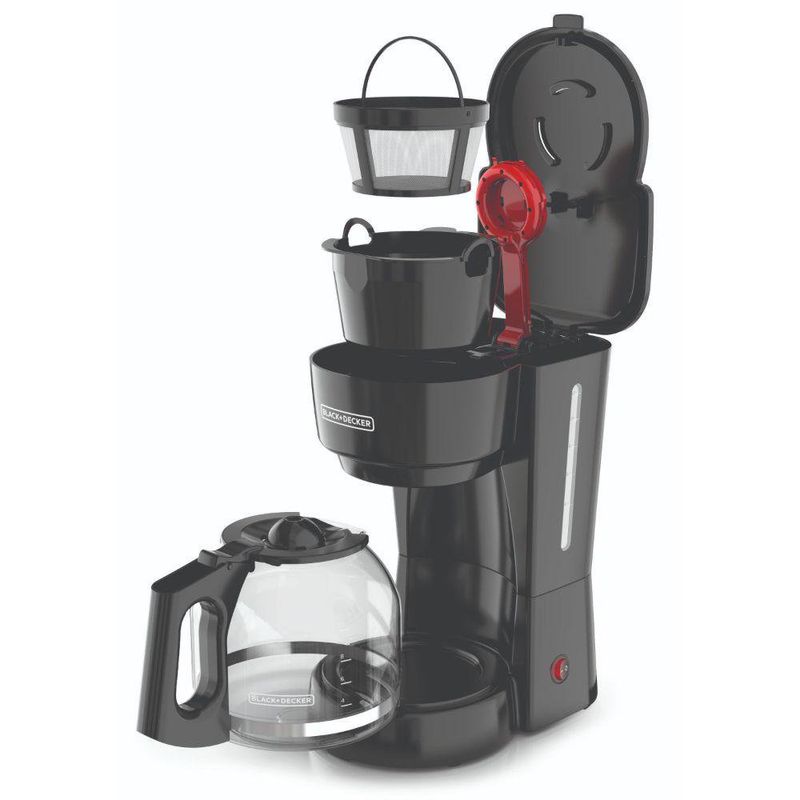 Cafetera Programable, con Jarra de Vidrio de 12 Tazas Acero Inoxidable,  negro 