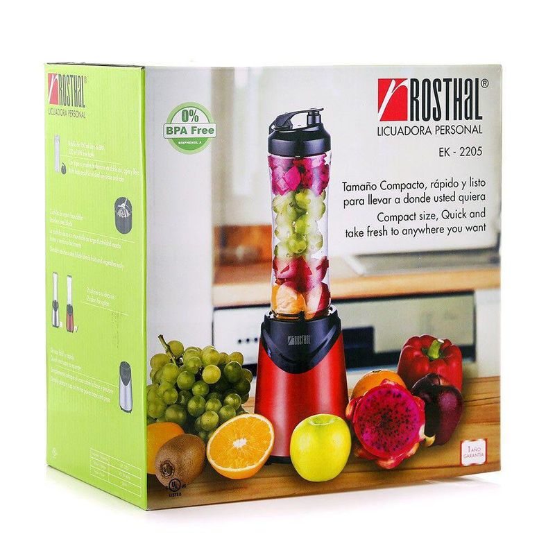 Licuadora Personal Rojo 550 Ml - Rosthal