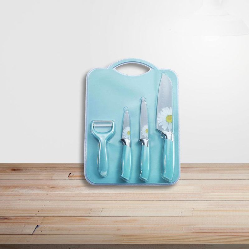 Set De 3 Cuchillos Pelador Y Tabla - Nordika
