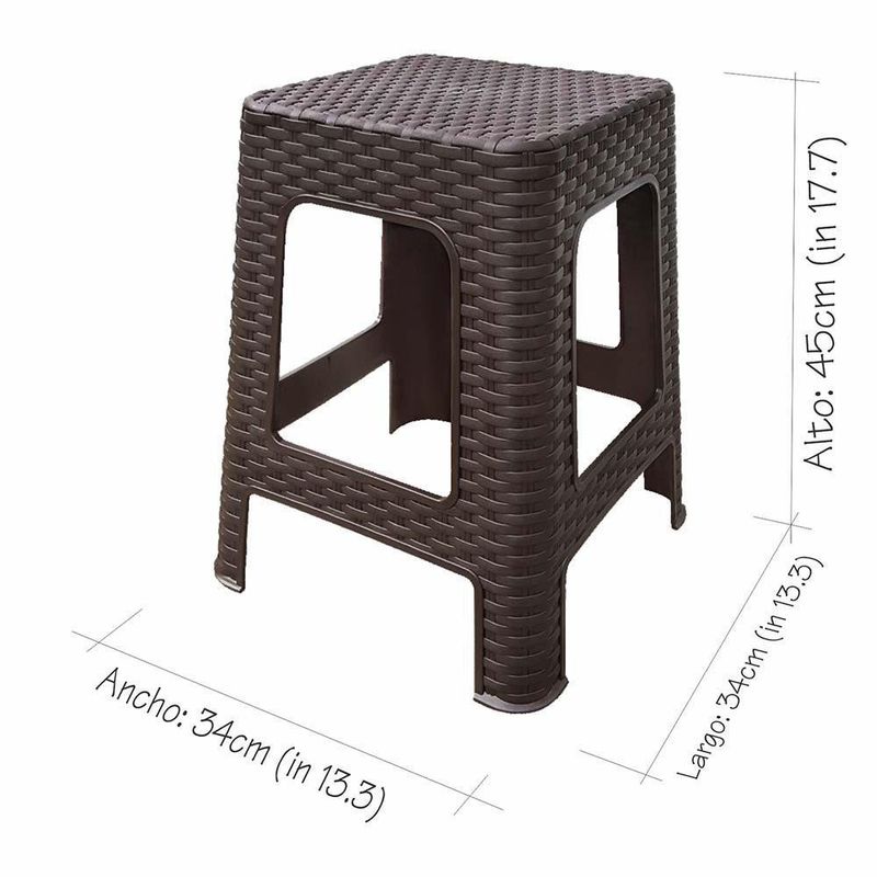 Banco De Exterior Cuadrado Café  - Megaplast