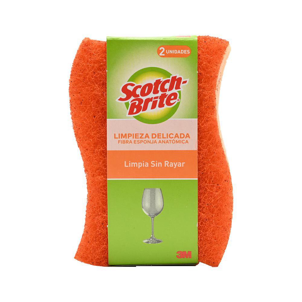 Scotch brite fibra blanca con esponja especial baños.