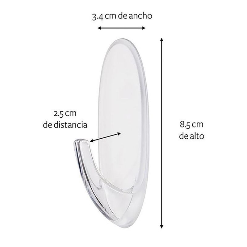 Sms 2 Ganchos Adhesivos Deco Transparentes hasta 1kg