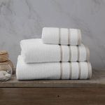 Toalla De Baño 90X150 Cm Blanco Y Beige - Viva