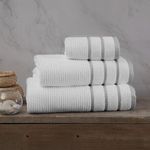 Toalla De Baño 76X132 Cm Blanco Y Gris Claro - Viva