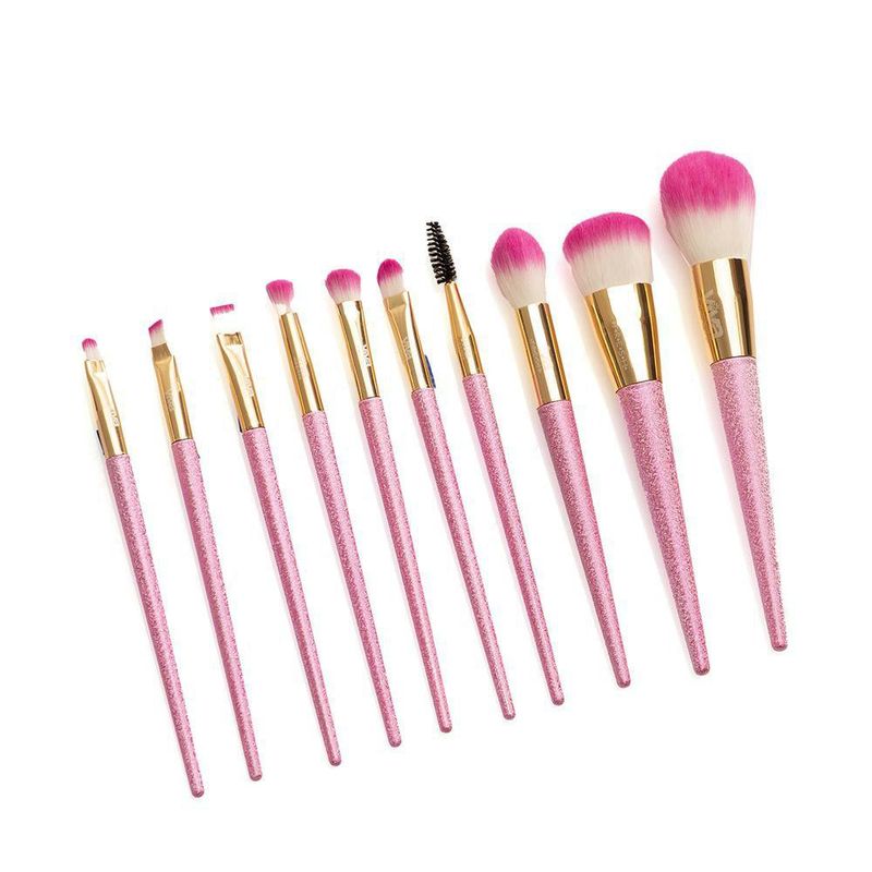 Juego de brochas de maquillaje de oro rosa, herramientas de belleza, juego  de brochas de maquillaje grande (conjunto de 10 piezas)