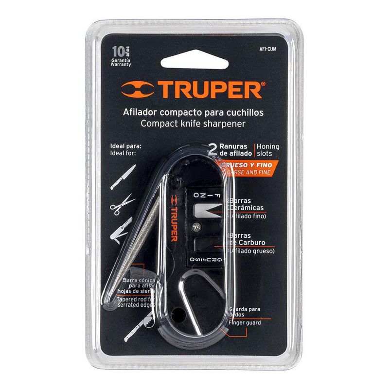 Mini Afilador De Cuchillos Base De Metal Color Negro - Truper