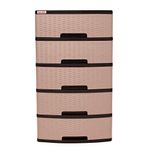 Gavetero De 5 Niveles Diseño Ratán 46X56X108 Cm - Plastimás Varios Colores
