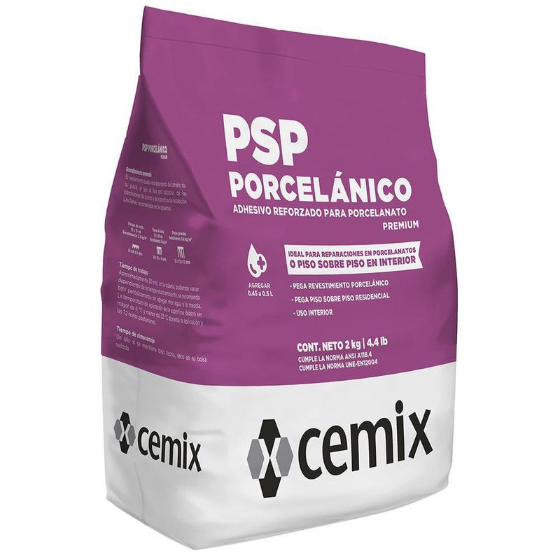Adhesivo Psp Porcelánico Gris 2 Kg - Cemix