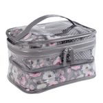 Set De 3 Cosmetiqueras Gris Flores - Viva