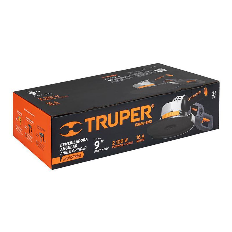 Esmeriladora Angular 9 Plg 2000 W - Truper