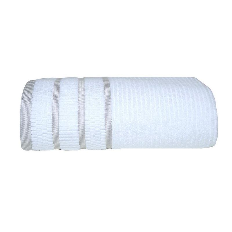 Toalla De Baño 76X132 Cm Blanco Y Beige - Viva