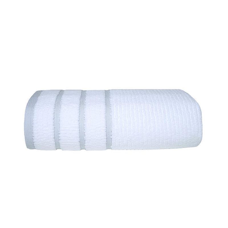 Toalla De Baño 76X132 Cm Blanco Y Gris Claro - Viva