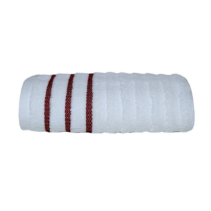 Toalla De Manos 40X76 Cm Blanco Y Rojo - Viva