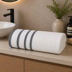 Toalla De Baño 76X132 Cm Blanco Y Gris Oscuro - Viva