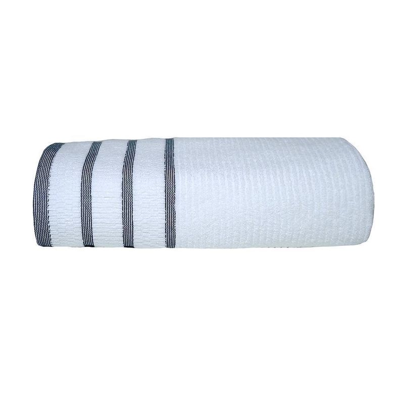 Toalla De Baño 76X132 Cm Blanco Y Gris Oscuro - Viva