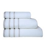 Toalla De Baño 76X132 Cm Blanco Y Beige - Viva