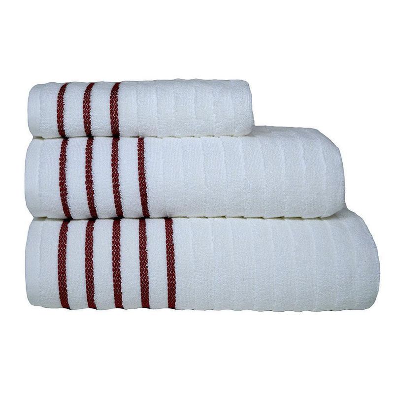 Toalla De Baño 90X150 Cm Blanco Y Rojo - Viva