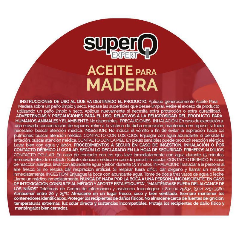 Aceite Para Madera 850 Ml - Super-Q Expert