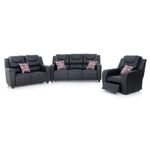 Juego de Sala de 3+2+1 Color Negro - Premium