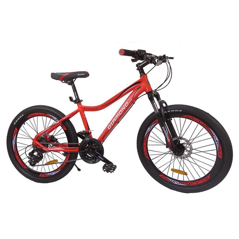 Bicicleta Mtb Rin 24 De Aluminio Color Rojo Diamond Cemaco