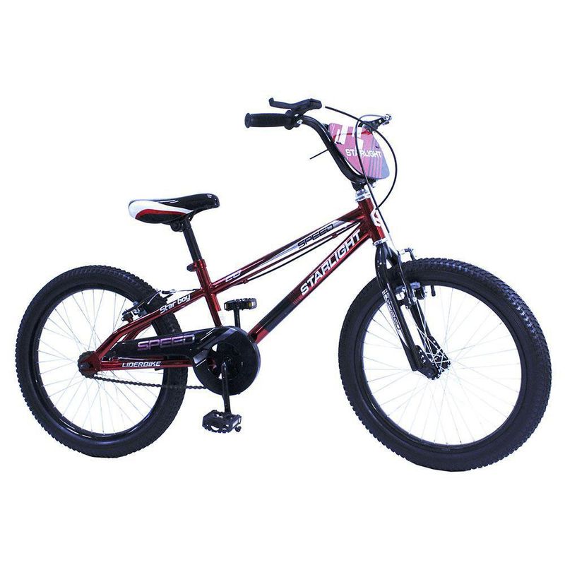 Bicicleta Bmx Rin 20 Con Freno V Brake Color Rojo Starlight Cemaco