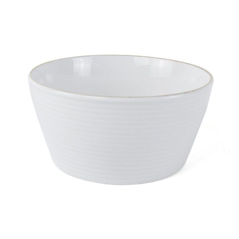 Bowl Blanco Con Borde Dorado 6 Plg - Toscana