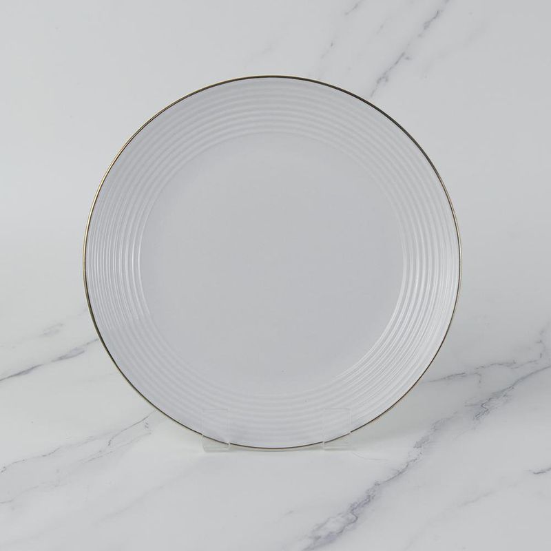 Plato Para Ensalada Blanco Con Borde Dorado 7.5 Plg - Toscana