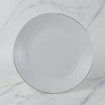 Plato Para Cena Blanco Con Borde Dorado 10.5 Plg - Toscana
