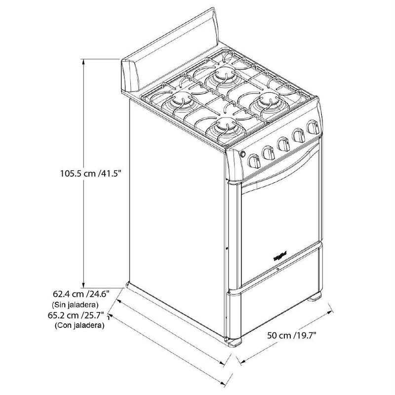 Estufa Con Horno A Gas 20 Plg Plateado - Whirlpool - Cemaco