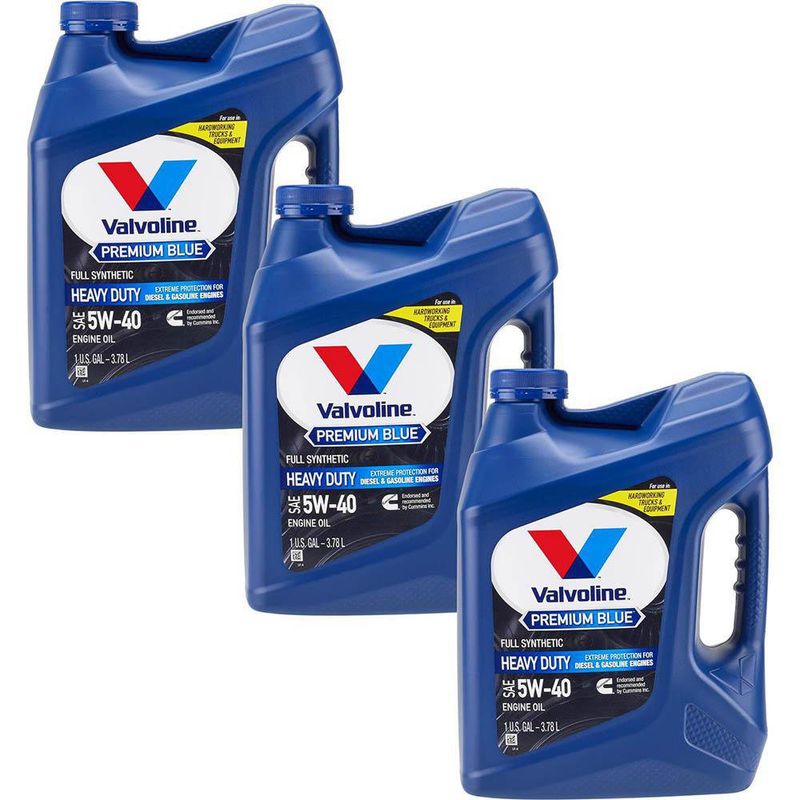 Valvoline Premium Blue Extreme Aceite para motor diésel, SAE 5W-40,  completamente sintético, 1 galón, caja de 3