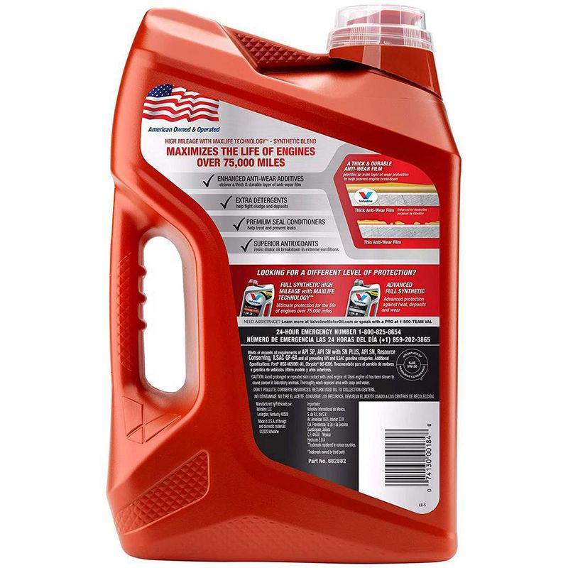 Aceite Sintético Para Autos De Alto Millaje Sae 20W50 4.73 L - Valvoline