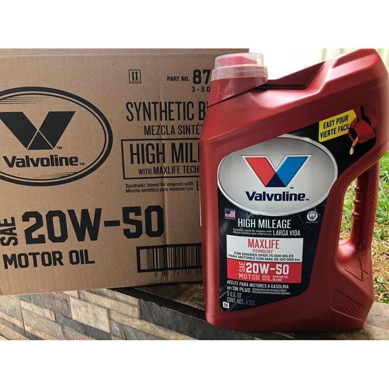 Aceite Sintético Para Autos De Alto Millaje Sae 20W50 4.73 L - Valvoline