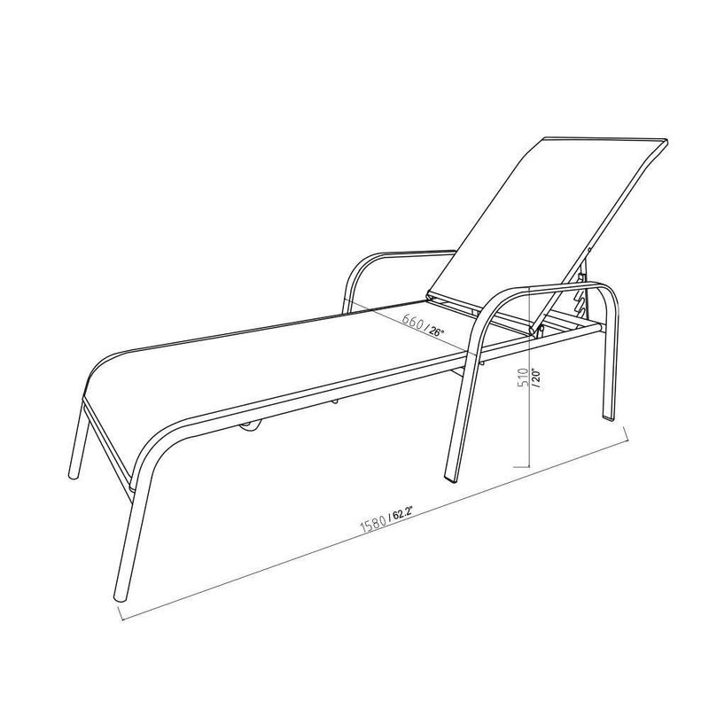 Cama Asoleadora Tipo Ratán Café De Exterior - Z
