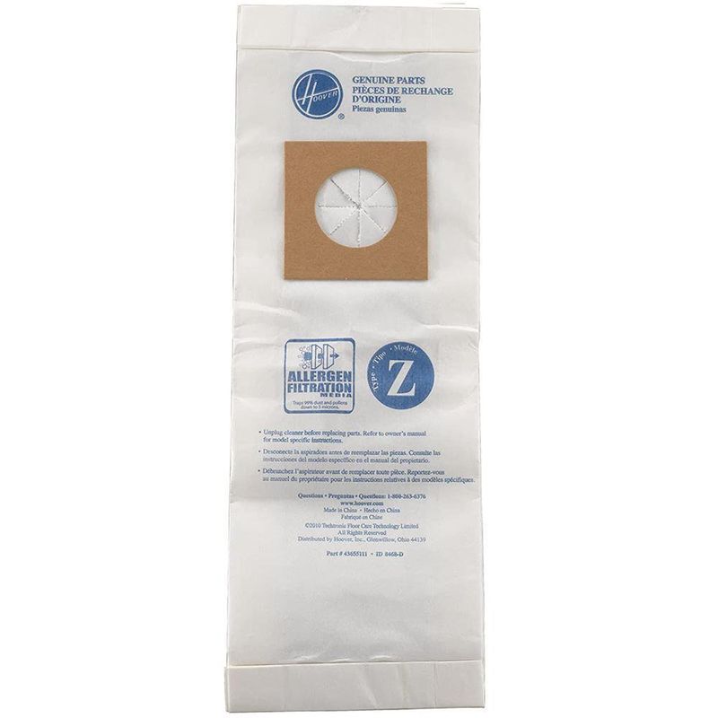 Filtro Bolsa Para Aspiradora Tipo Z 3 Unidades - Hoover