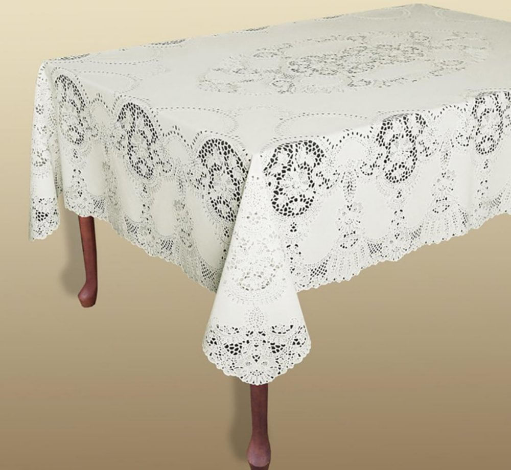 Mantel camino de mesa rectangular de tela blanca cm30x150