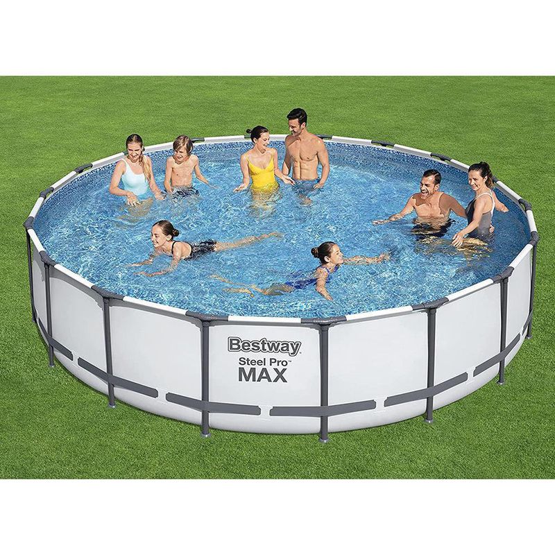 Set de Piscina Power Steel Redonda Escalera y Filtro 5.49X1.2 M - Bestway